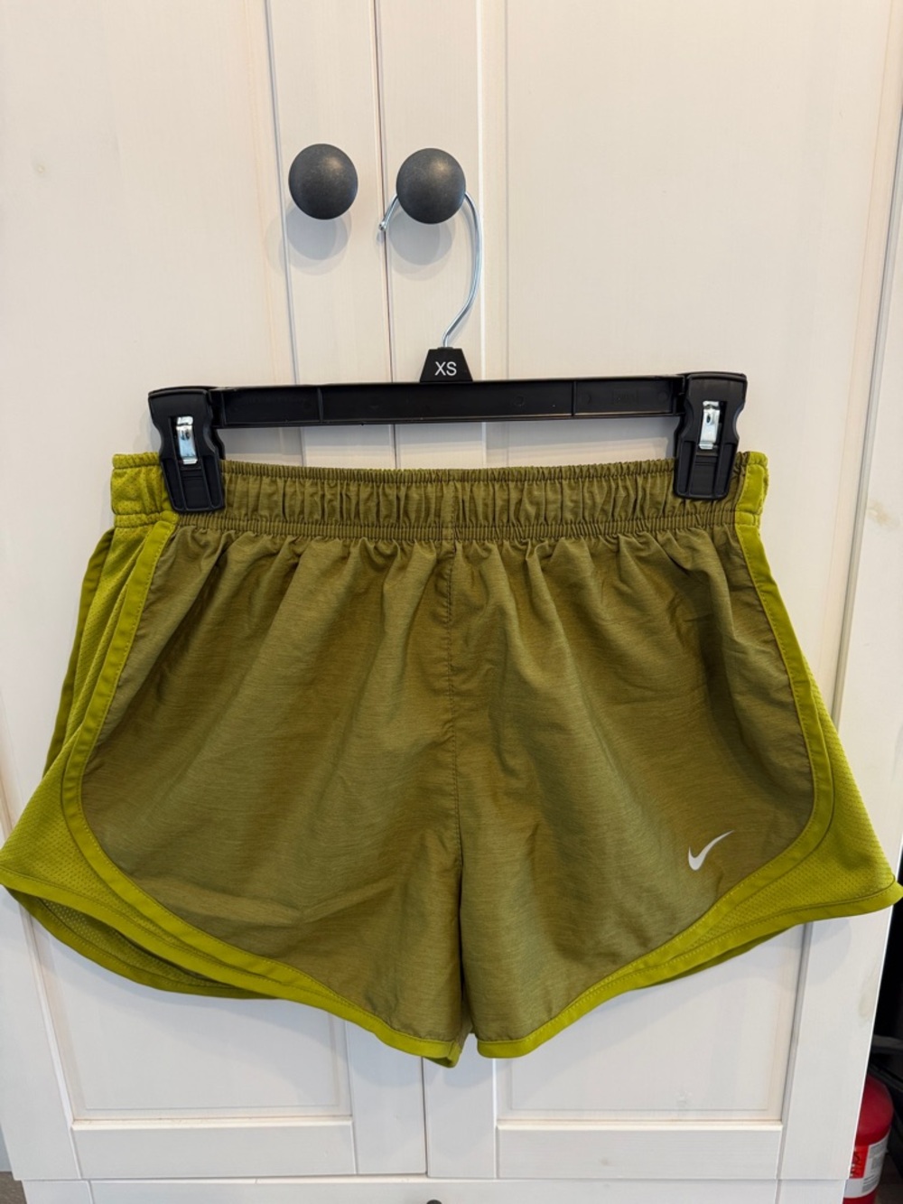 Nike Women's Olive & Chartreuse Running Shorts